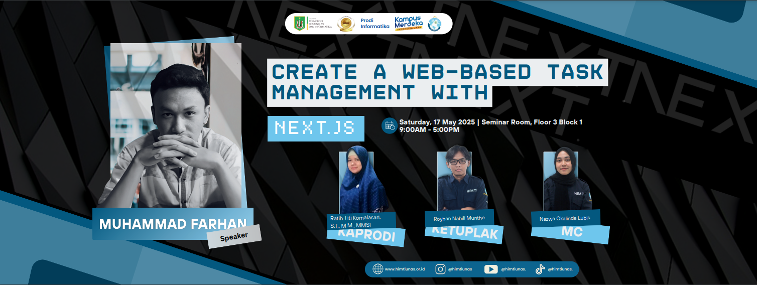 Upcoming Event : “Create A Web-Based Task Management With Next.Js”